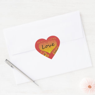 Sticker Cœur Amour 1 Corinthiens 13 Coeurs