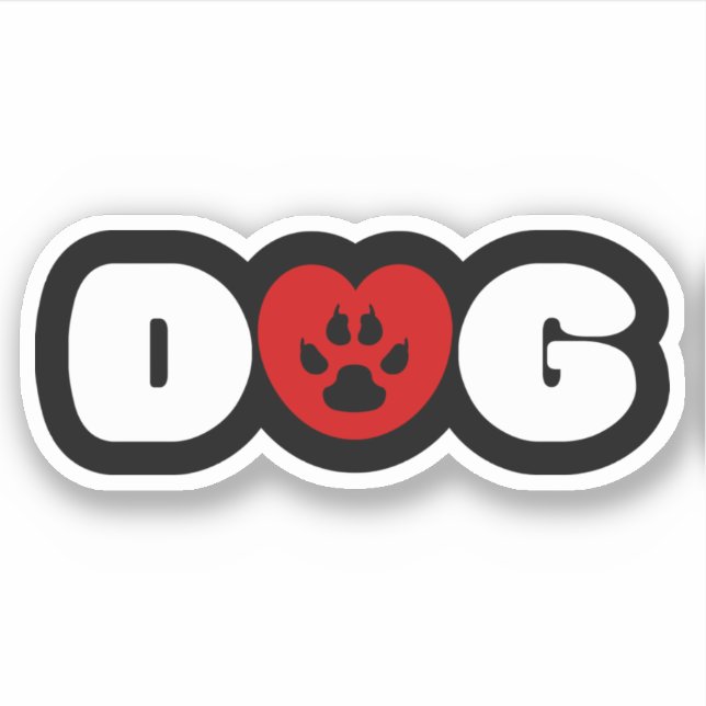 Sticker Coeur Amour Chien (Devant)