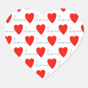 Sticker Cœur Amour Coeurs rouges