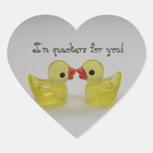 Sticker Cœur Amour de canard jaune