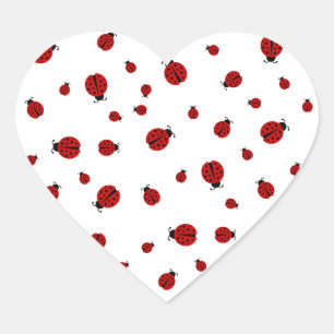 Sticker Cœur amour de coccinelle