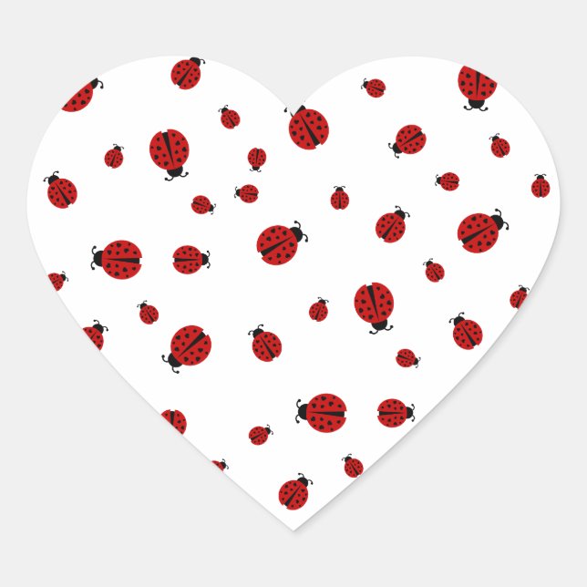 Sticker Cœur amour de coccinelle (Devant)