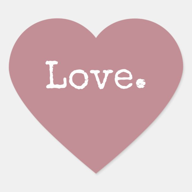 Sticker Cœur Amour de Noël Dusty Rose (Devant)