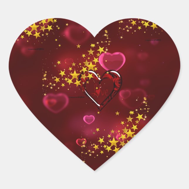 Sticker Cœur Amour du coeur rouge (Devant)