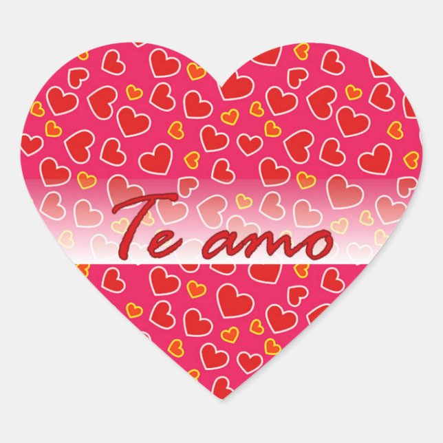 Sticker Cœur Amour espagnol vous coeurs sur l'autocollant rouge (Devant)