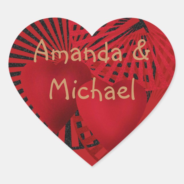 Sticker Cœur Amour, Mariage (Devant)