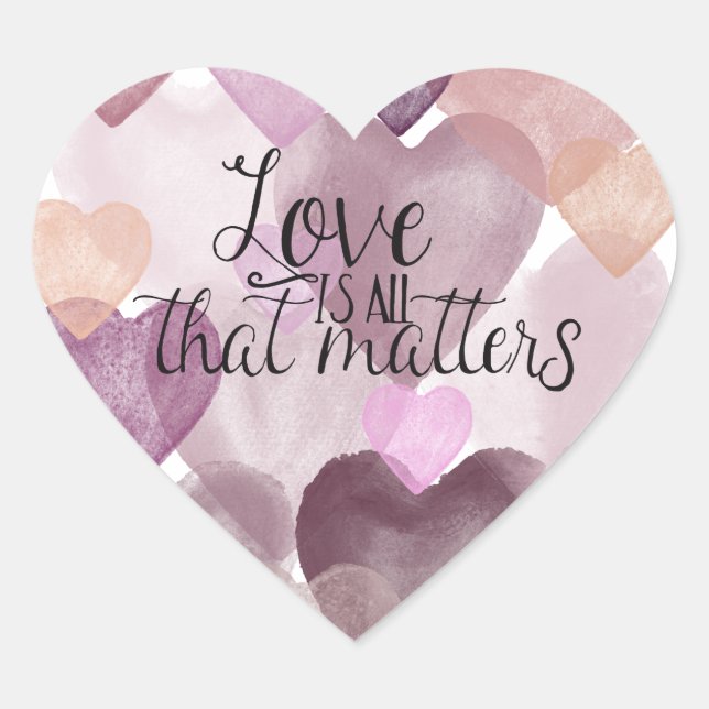 Sticker Cœur Amour, moteur de l'aquarelle Coeurs (Devant)
