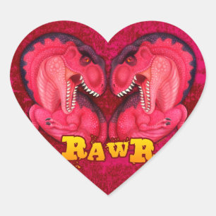 Sticker Cœur Amour-un-saurus de Rawr