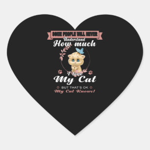 Sticker Cœur Amoureux de les chats   Combien d'amour mon propri
