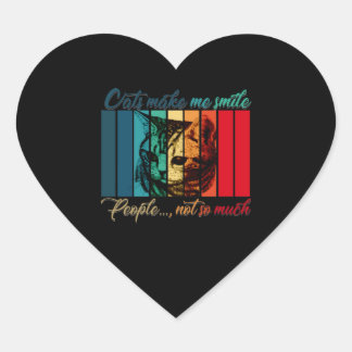 Sticker Cœur Amoureux de les chats | Les chats rétro me font so