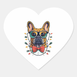 Sticker Cœur Amusant Chien Chien à Chien à Chien Lumières de No