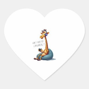 Sticker Cœur Amusant Joueur Giraffe Jeu Pour Garçons Homme Jeu