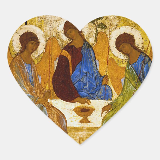 Sticker Cœur Andrei Rublev , “ Holy Trinity ” (Devant)