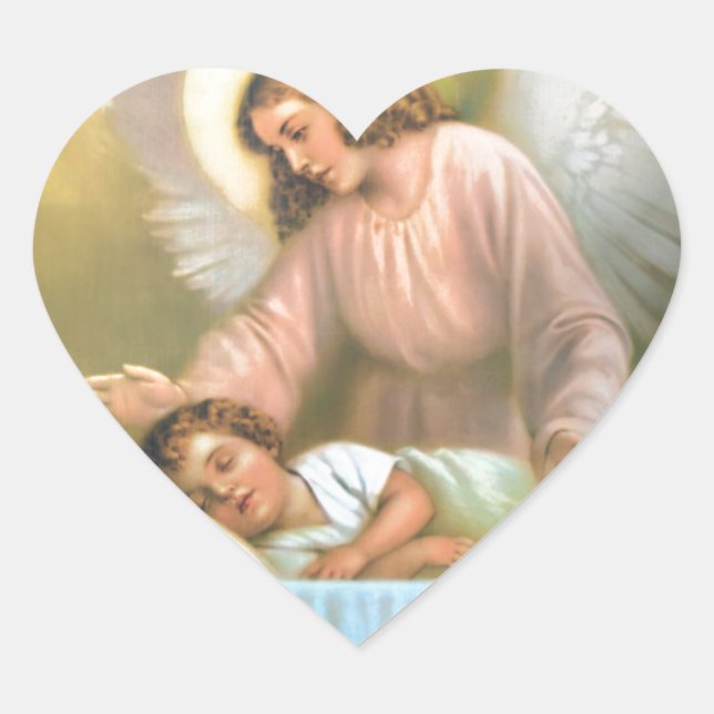Sticker Cœur Ange gardien avec enfant (Devant)