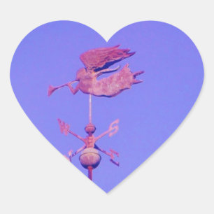 STICKER CŒUR ANGEL BLOWING HORN