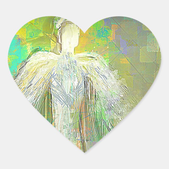 Sticker Cœur Angel de Parties scintillant Abstraite (Devant)