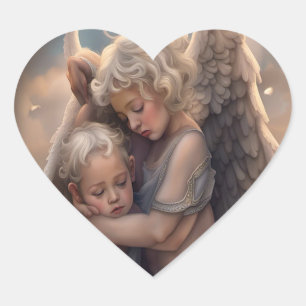 Sticker Cœur Anges