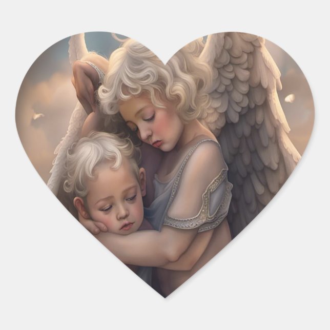 Sticker Cœur Anges (Devant)