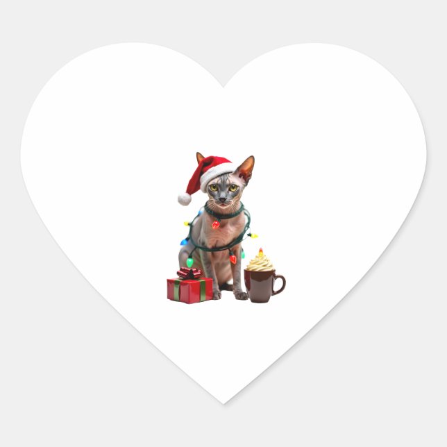 Sticker Cœur Animaux Amoureux des animaux Cute Sphynx chat Rein (Devant)