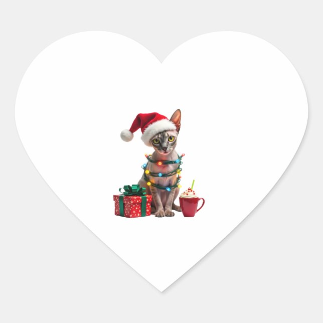 Sticker Cœur Animaux Amoureux des animaux Cute Sphynx chat Rein (Devant)