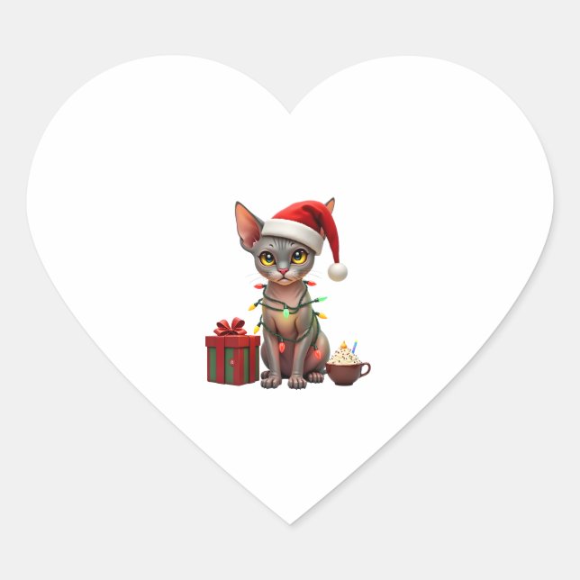 Sticker Cœur Animaux Amoureux des animaux Cute Sphynx chat Rein (Devant)