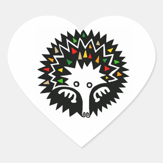 Sticker Cœur Animaux sauvages - Cute ECHIDNA - Animaux australi (Devant)