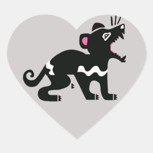 Sticker Cœur Animaux sauvages - DIABLE Tasmanien - Faune -
