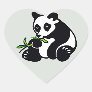 Sticker Cœur Animaux sauvages que j'aime OURS de Panda - Faune 