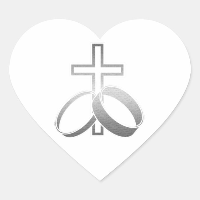 Sticker Cœur Anneaux mariages et art croisé (Devant)