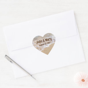 Sticker Cœur Anniversaire du Mariage Beach Stars