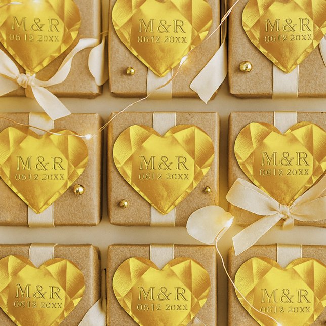 Sticker Cœur Anniversaire du Mariage du coeur de la Citrine d'o (Créateur téléchargé)