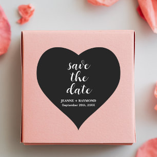 Sticker Cœur Annonce de mariage Classic Black pour annoncer la 