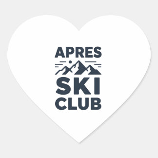 Sticker Cœur Apres Ski Club Mountain Logo - Custom Mens Winter 