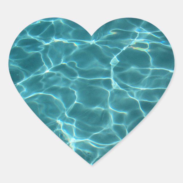 Sticker Cœur Aqua Green Pool Photo (Devant)