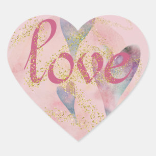 Sticker Cœur Aquarelle Coeurs et amour