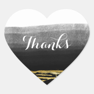Sticker Cœur Aquarelle personnalisée Mariage Or Simply Heart