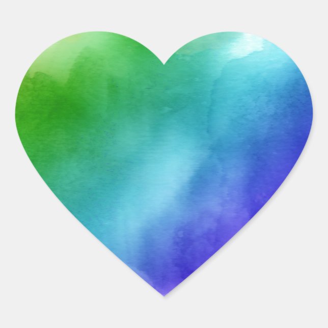 Sticker Cœur Aquarelles Rainbow (Devant)