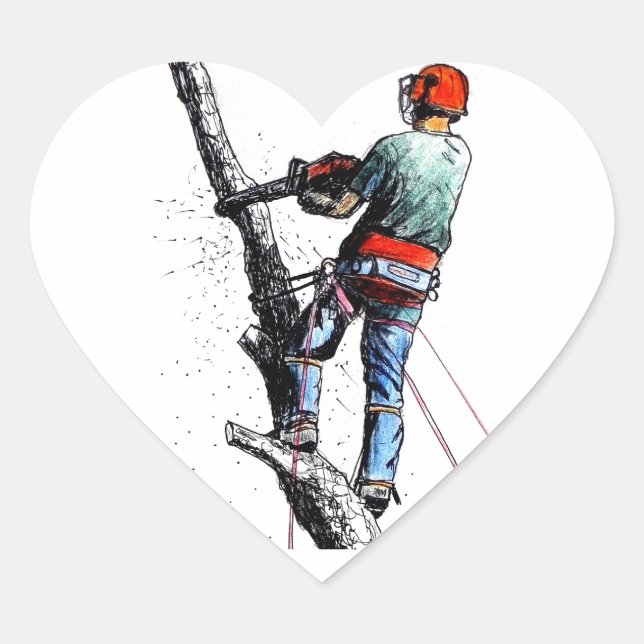 Sticker Cœur Arboriste Tree Surgeon (Devant)