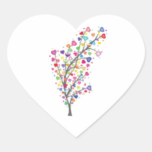 Sticker Cœur Arbre d'amour et d'harmonie