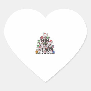 Sticker Cœur Arbre de Noël Bulldogs français French Bule frança