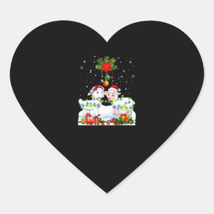 Sticker Cœur Arbre de Noël des moutons amusant Cadeau animal