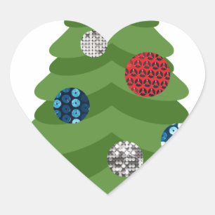 Sticker Cœur arbre de noël émoji