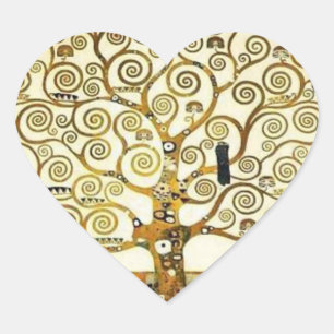 Sticker Cœur Arbre de vie de Klimt Heart Sticker, Art Nouveau