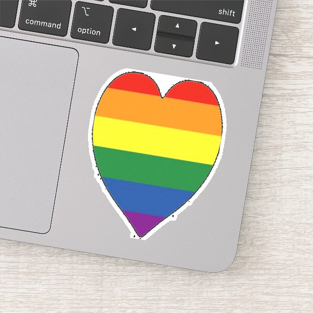 Sticker coeur arc-en-ciel (Détail)