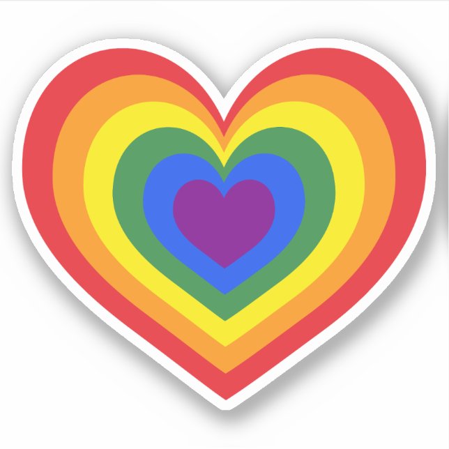 Sticker Coeur arc-en-ciel (Devant)