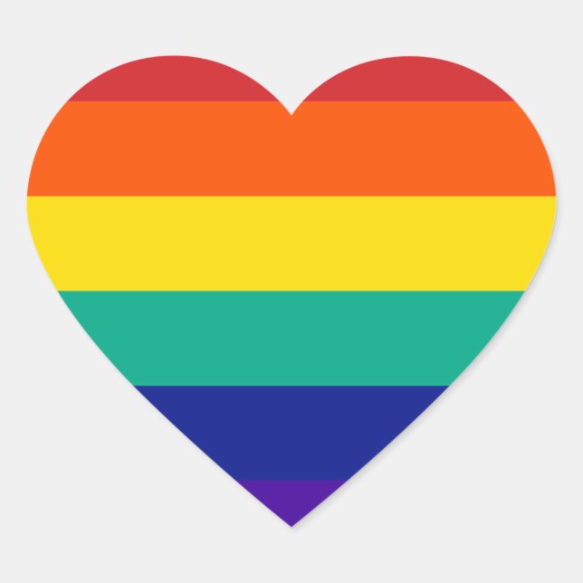 Sticker Coeur arc-en-ciel (Devant)