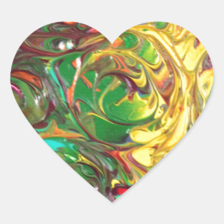 Sticker Cœur Arc-en-ciel Abstraite peinture