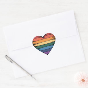 Sticker Cœur Arc-en-ciel de fierté Impression de cœur LGBT Fier