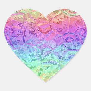 Sticker Cœur arc-en-ciel gelé :