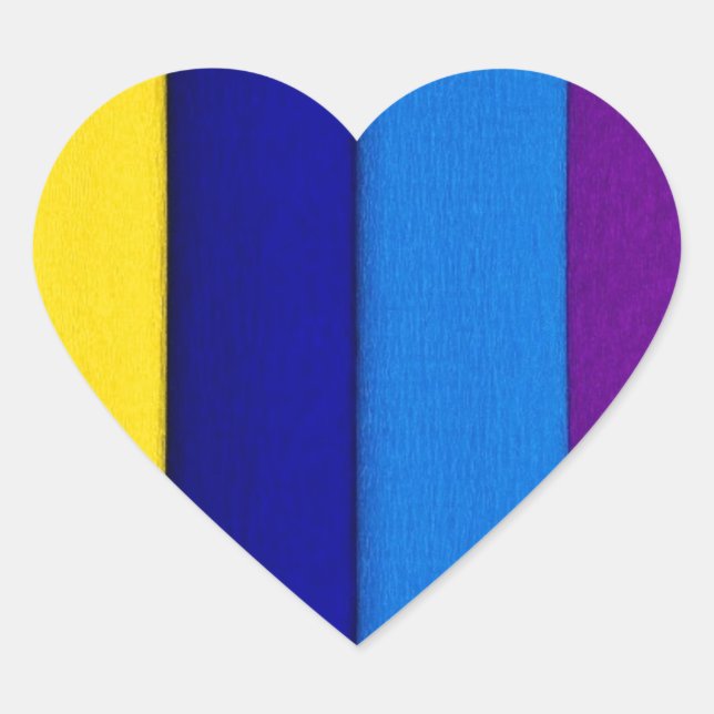 Sticker Cœur Arc en ciel rayures lumineuses (Devant)